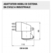 Adattatore da Presa Civile a Presa Industriale 2P+T Blu 16A 230V Gewiss 64208