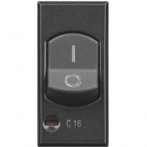 Interruttore Automatico Magnetotermico Bipolare 1 Polo Protetto 16A 3kA 1 Posto Serie Civili Bticino Axolute Scura HS4301/16