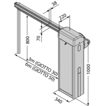 Barriera con Motore 220V/24V per Passaggi fino a 6Mt FBT GIOTTO BT A60U