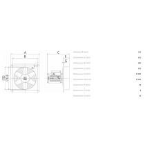 Aspiratore Elicoidale Industriale 220V 350mm con Portata di 1850Mc/h Vortice E354M