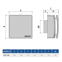 Aspiratore Centrifugo da Parete e da Soffitto Elix 100 Elicent 2EV1001