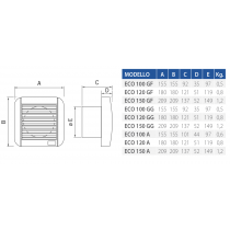 Aspiratore Elicoidale Eco Line 120A con Griglia Automatica Elicent 2MU6202
