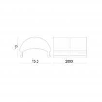 Cover in Policarbonato Satinato da 2Mt per Profilo in Alluminio per Strisce Led Linea Light 98925