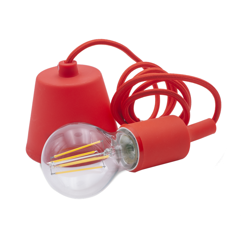 Portalampada a Sospensione Rosso con Attacco Lampada E27 Century Fantasy FTRO-150