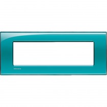 Placca 7 posti quadra verde deep LivingLight Bticino LNA4807VD