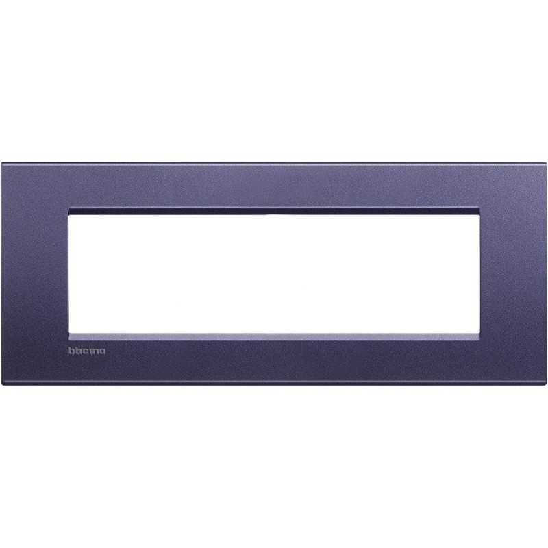 Placca 7 posti quadra blu club LivingLight Bticino LNA4807CB