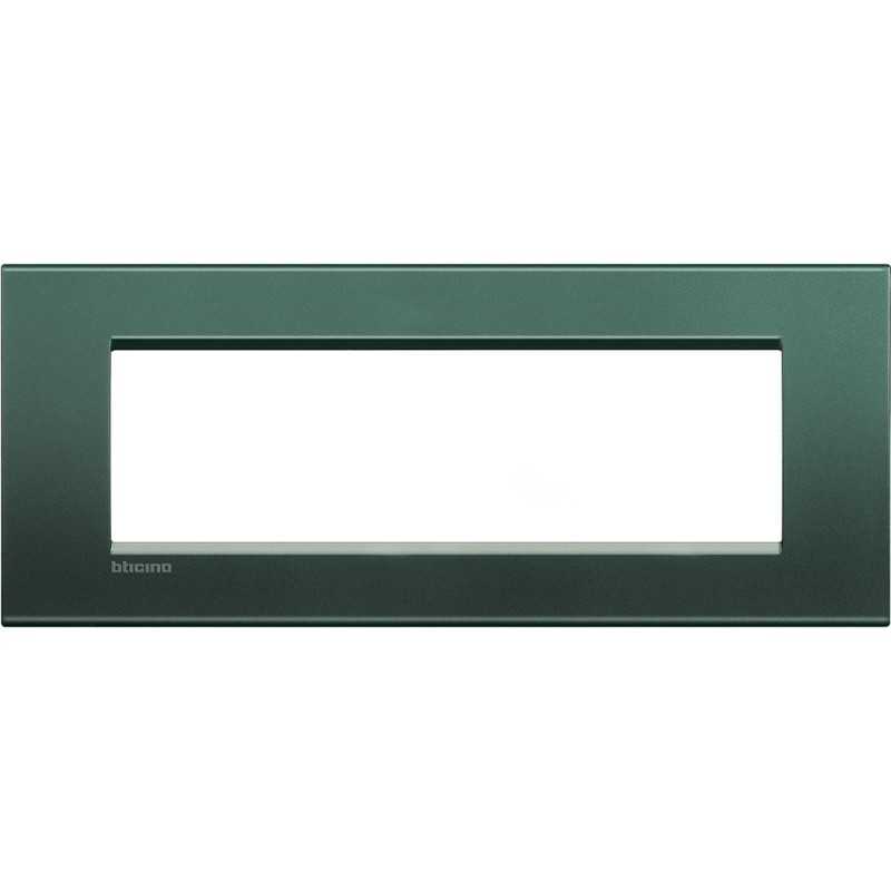 Placca 7 posti quadra verde park LivingLight Bticino LNA4807PK