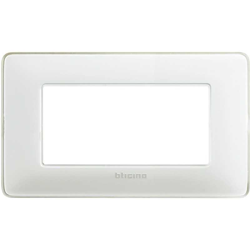 Placca Bticino Matix 4 moduli Ghiaccio AM4804CBN