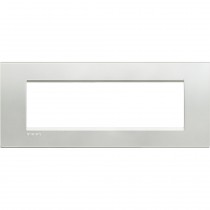 Placca 7 posti quadra argento LivingLight Bticino LNA4807AG