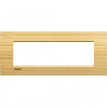 Placca 7 posti quadra bamboo LivingLight Bticino LNA4807LBA
