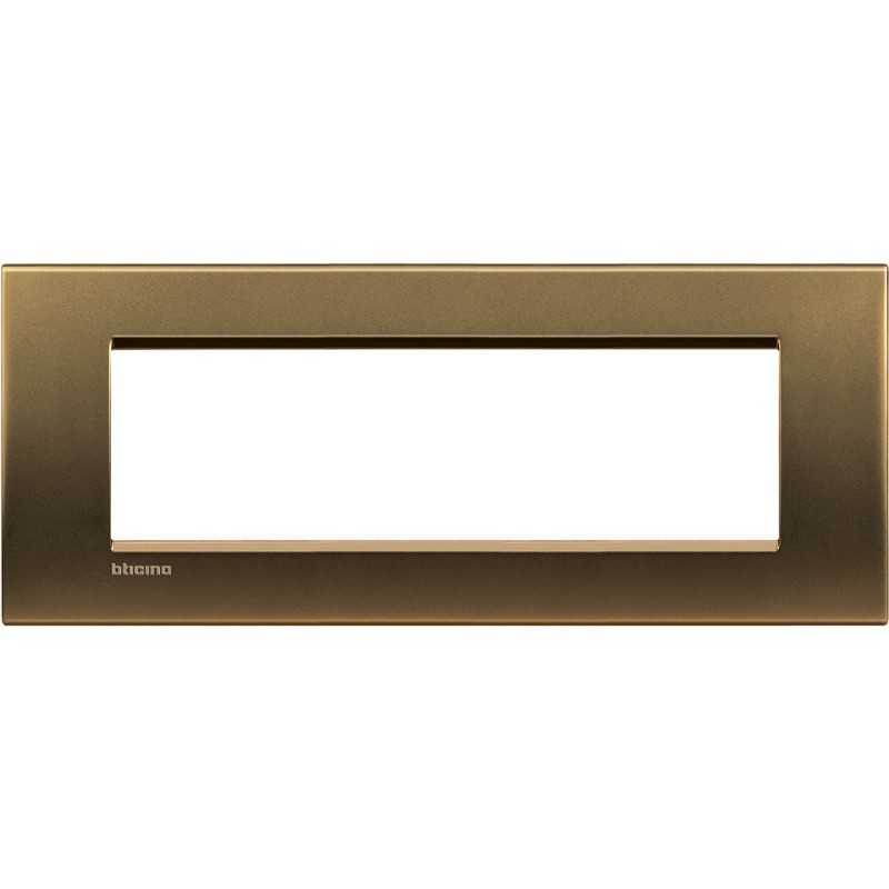 Placca 7 posti quadra bronzo LivingLight Bticino LNA4807BZ