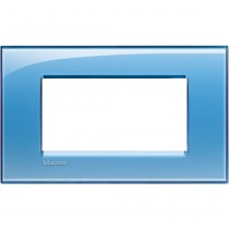 Placca 4 posti quadra azzurro deep LivingLight Bticino LNA4804AD