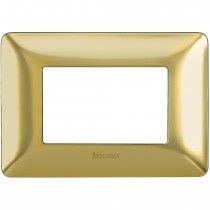 Placca Bticino Matix 3 moduli Oro Satinato AM4803GOS