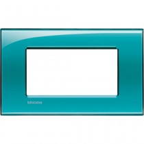 Placca 4 posti quadra verde deep LivingLight Bticino LNA4804VD