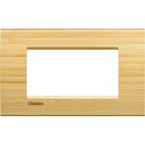 Placca 4 posti quadra bamboo LivingLight Bticino LNA4804LBA