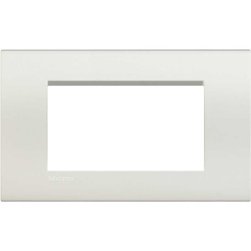 Placca 4 posti quadra bianca LivingLight Bticino LNA4804BI