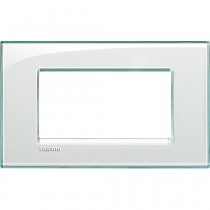 Placca 4 posti quadra acquamarina LivingLight Bticino LNA4804KA