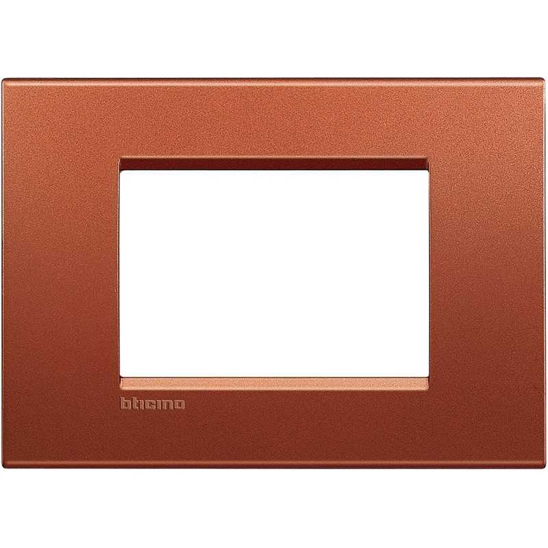 Placca 3 posti quadra brick LivingLight Bticino LNA4803RK