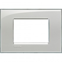 Placca 3 posti quadra grigio ghiaccio LivingLight Bticino LNA4803KG