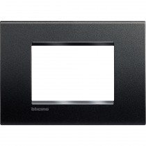 Placca 3 posti quadra antracite LivingLight Bticino LNA4803AR