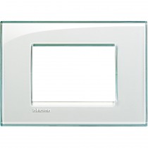 Placca 3 posti quadra acquamarina LivingLight Bticino LNA4803KA