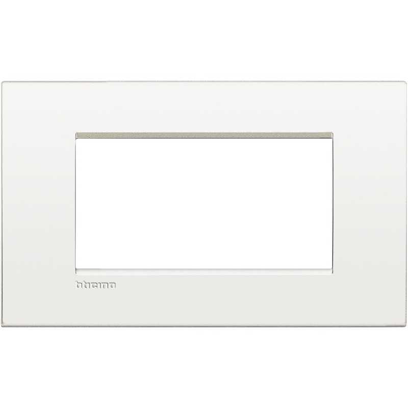 Placca 4 posti quadra bianco puro LivingLight Air Bticino LNC4804BN