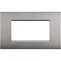 Placca 4 posti quadra nichel satinato LivingLight Air Bticino LNC4804NK
