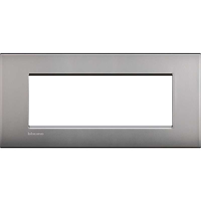 Placca 7 posti nichel satinato LivingLight Air Bticino LNC4807NK