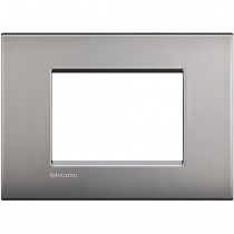 Placca 3 posti nichel satinato LivingLight Air Bticino LNC4803NK