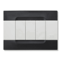 Placca Kadra Tecnopolimero Bianca Inserti Nero Auckland 3 Moduli Simon Urmet 10803.B.04