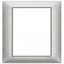 Placca Vimar Plana 8 moduli 4+4 Argento Opaco in Tecnopolimero 14668.20