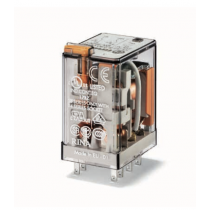 Relè industriale terminali Faston bobina 24V AC 2 contatti 10A Finder 553280240054