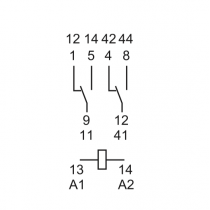 Relè industriale terminali Faston bobina 110V AC 2 contatti 10A Finder 553281100054