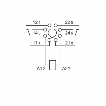 Relè industriale terminali Faston bobina 24V AC 2 contatti 10A Finder 601280240040