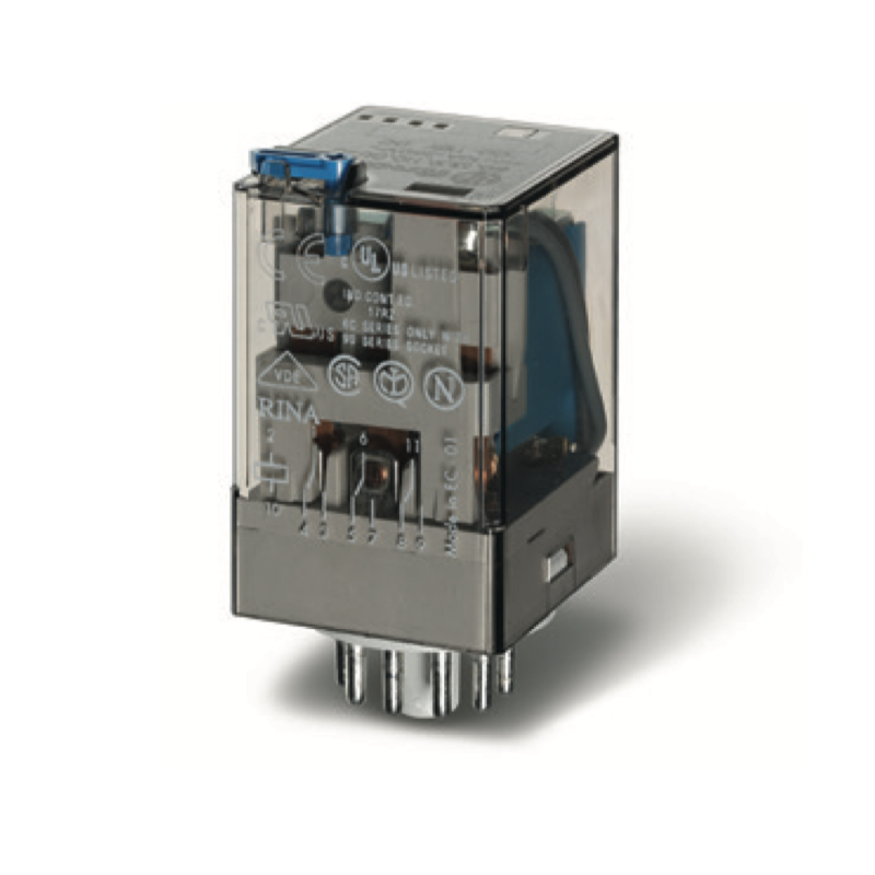 Relè industriale terminali Faston bobina 24V DC 3 contatti 10A Finder 601390240040