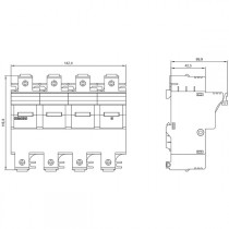 Sezionatore Portafusibile da 22X58mm 100A 3P+N Siemens 3NW7261