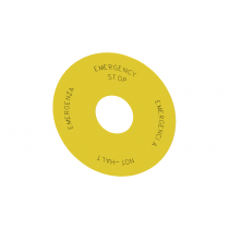 Targhetta Gialla 4 Lingue Diametro Esterno 75mm Siemens 3SU19000BC310NB0