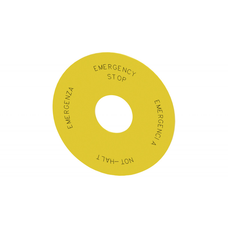 Targhetta Gialla 4 Lingue Diametro Esterno 75mm Siemens 3SU19000BC310NB0