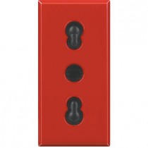 Presa Bipasso 10/16A Rosso Bticino Axolute H4180R