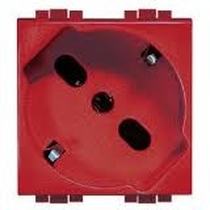 Presa schuko/bipasso 2P+T 10/16A, terra centrale e laterale - colore rosso - Living, Light, Light Tech L4140/16r