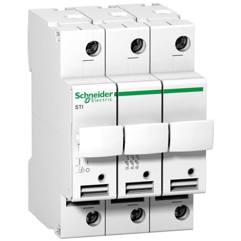 Sezionatore Portafusibili 3 Poli 32A 10,3X38 3 Moduli Schneider A9N15656