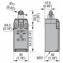 Finecorsa Serie K ad Asta con Rotella 1NA+1NC e Custodia in Plastica Lovato KBB2S11