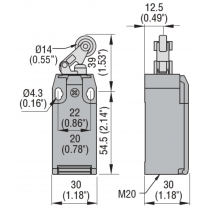 Finecorsa Serie K a Leva con Rotella Centrale 1NA+1NC e Custodia in Plastica Lovato KBC1S11