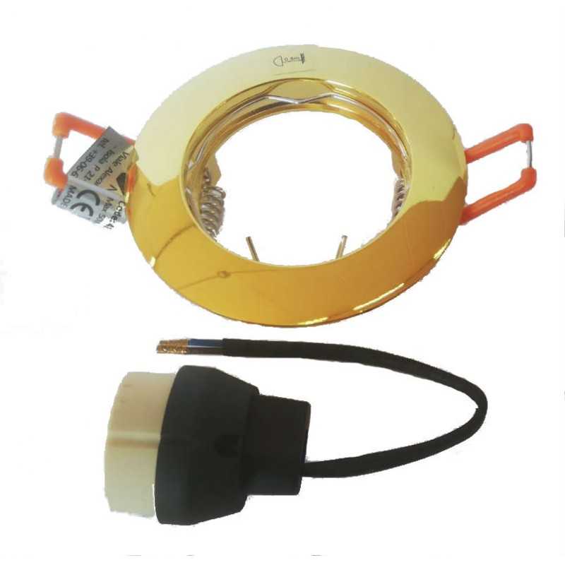 Faretto ad Incasso fisso oro lucido attacco GU10 Nobile 4111HGD