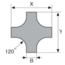 Derivazione Piana a Croce 150X80 Zincata Sati 1040653