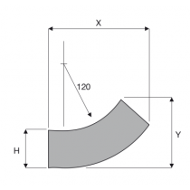 Curva in Salita 45 Gradi 80X80 Zincata Sati 1041201