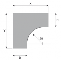 Curva Destra in Discesa 90 Gradi Sghemba 150X80 Sati 1041953