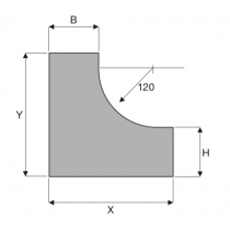 Curva Destra in Salita 90 Gradi Sghemba 100X80 Zincata Sati 1042203