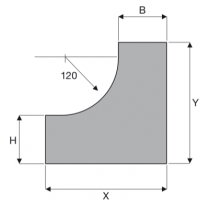 Curva Sinistra in Salita 90 Gradi Sghemba 80X80 Zincata Sati 1042302