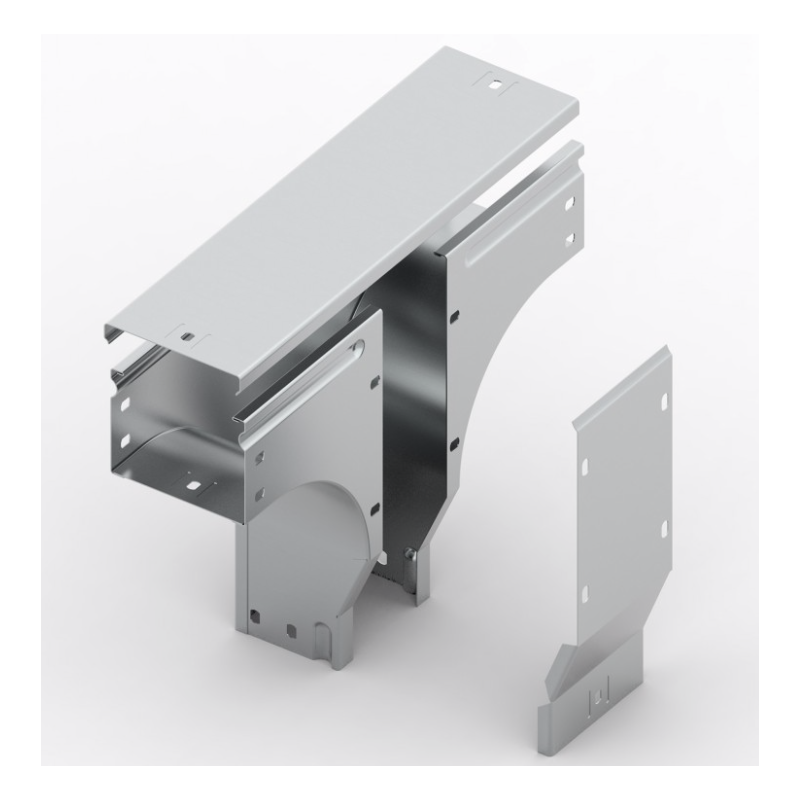 Derivazione a T in Discesa Sghemba 100X80 Zincata Sati 1042553